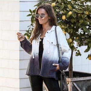 Vici Oversized denim hooded jacket- ombre